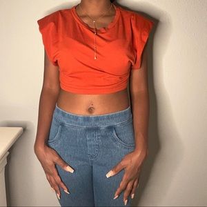 Burnt orange crop top